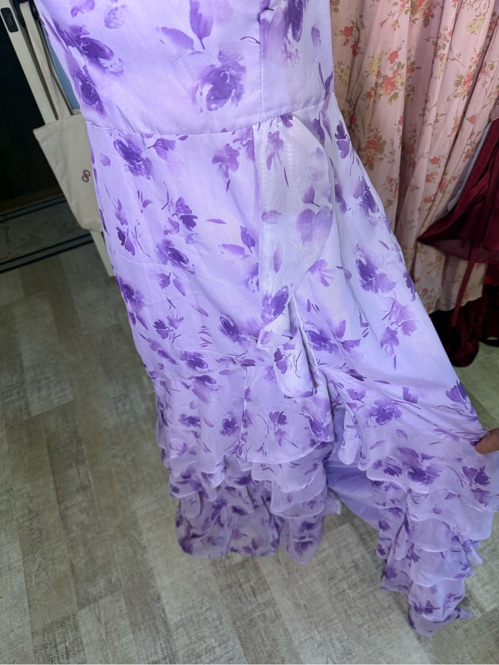 Lilac Floral Ruffle Maxi Dress - Picture 4 of 4